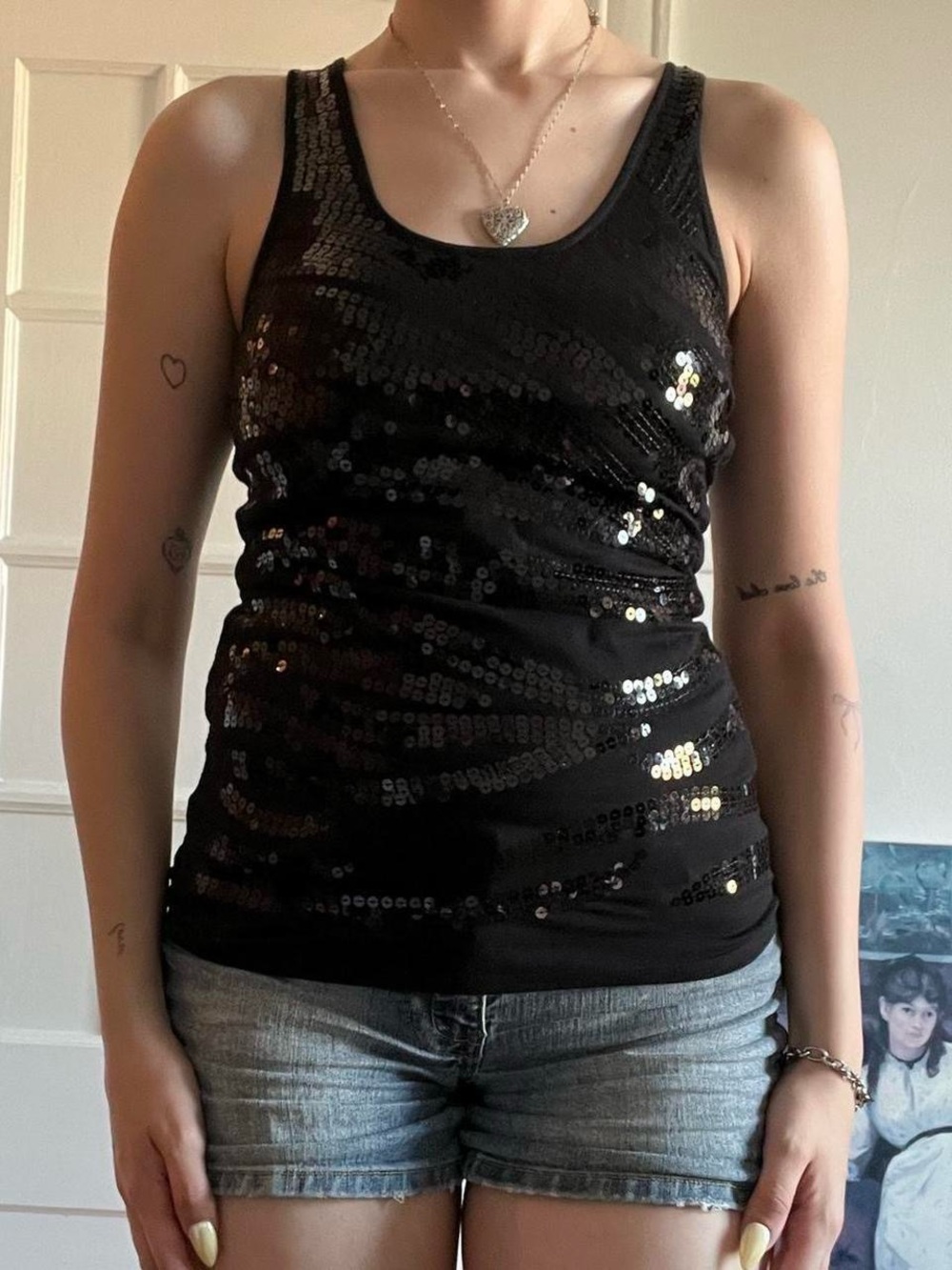 Size XS Black Seductions Sequin Tank Top